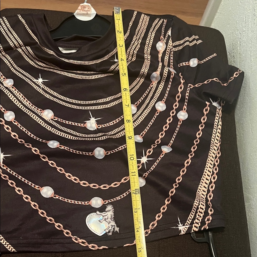 # 0647+ Women Black Chain Print W/ WHT Art Two-Piece Set - Picture 4 of 5